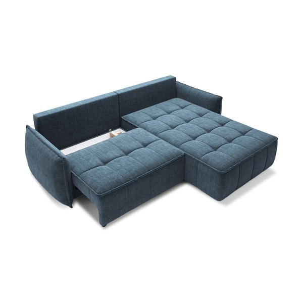 Zils samta salokāms/ar uzglabāšanas vietu stūra dīvāns (ar labo stūri/ar zvilni) Campo – ELTAP-image-2