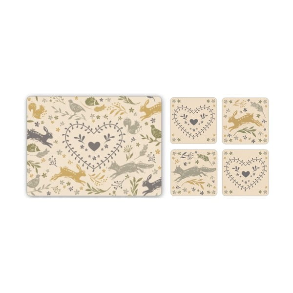 Galda un dzērienu paliktņu komplekts (8 gab.) Woodland – Cooksmart ®-image-3