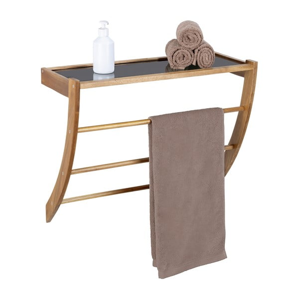 Tumša dabīga toņa koka sienas dvieļu turētājs Fondi – Wenko