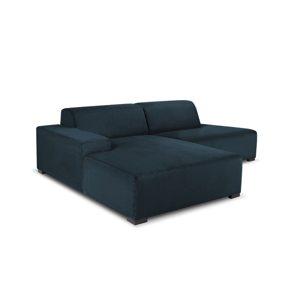 Tumši zils velveta stūra dīvāns Cosmopolitan Design Hobart, kreisais stūris-image-4