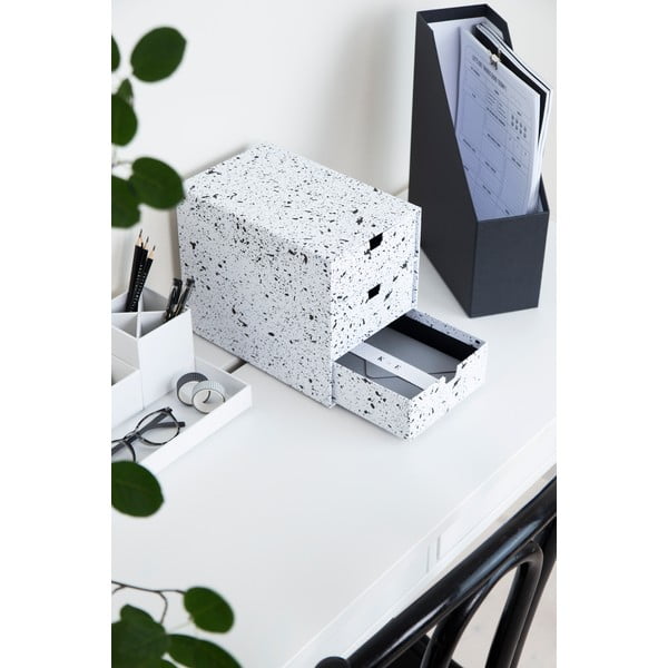 Melnbalta uzglabāšanas kaste ar 3 atvilktnēm Bigso Box of Sweden Ingrid-image-1