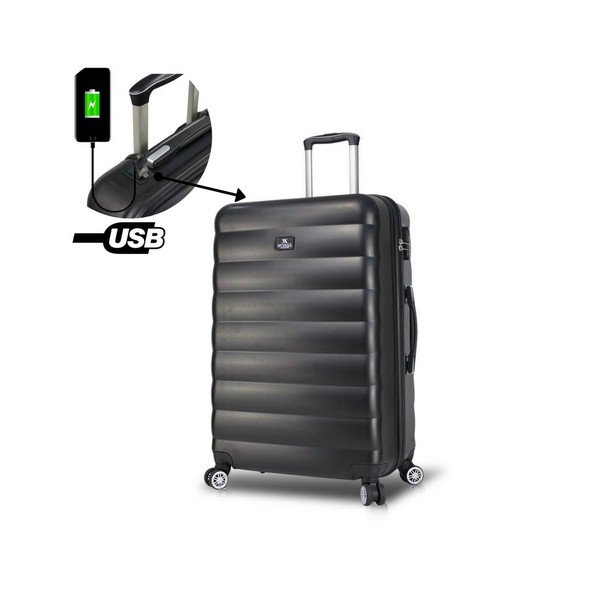Melns ceļojumu koferis uz riteņiem ar USB pieslēgvietu My Valice COLORS RESSNO Pilot Suitcase-image-1