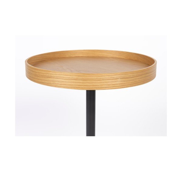 Apaļš sānu galdiņš ar ozolkoka imitācijas galda virsmu ø 40 cm Yuri S – White Label-image-2