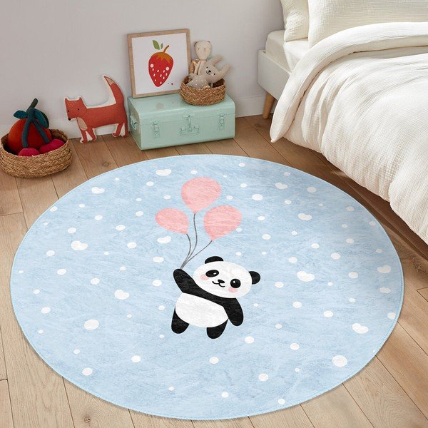 Gaiši zils bērnu paklājs ø 80 cm Comfort – Mila Home-image-4