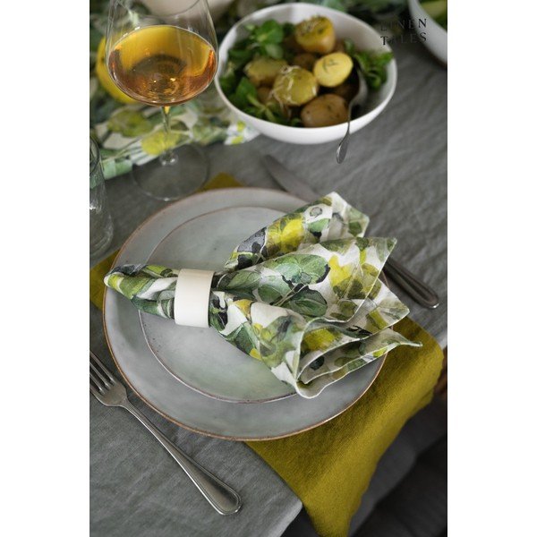 Zaļi tekstila paliktņi (4 gab.) Lotus – Linen Tales-image-1