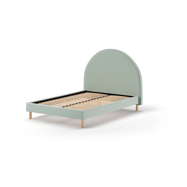 Zaļa polsterēta vienvietīga gulta ar redelēm 140x200 cm MOON – Vipack