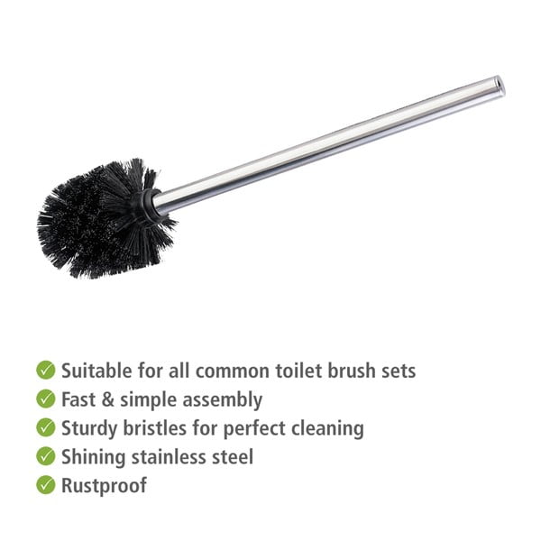 Spīdīgas sudraba krāsas nerūsējošā tērauda rezerves tualetes birstes (4 gab.) Ø8cm – Wenko-image-2