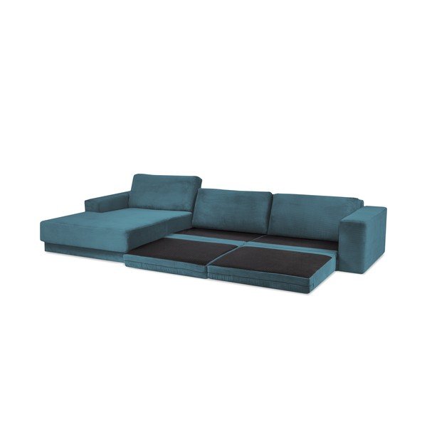 Tirkīzzils velveta salokāms stūra dīvāns Donatella – Milo Casa-image-4
