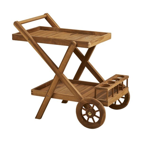 Masīvkoka servēšanas galdiņš uz riteņiem 50x86 cm Pasaku – House Nordic-image-2