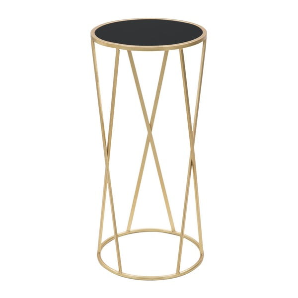 Mauro Ferretti Glam Simple melns un zeltains izvelkamais galds, augstums 75 cm