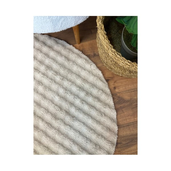 Bēšs mazgājams apaļš paklājs ø 120 cm Bubbly – Oyo Concept-image-4