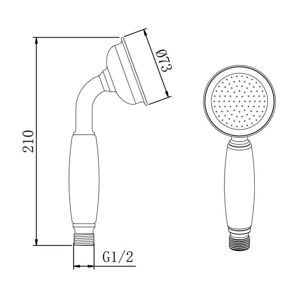 Spīdīgas sudraba krāsas misiņa dušas galva ø 7 cm Epoca – Sapho-image-2