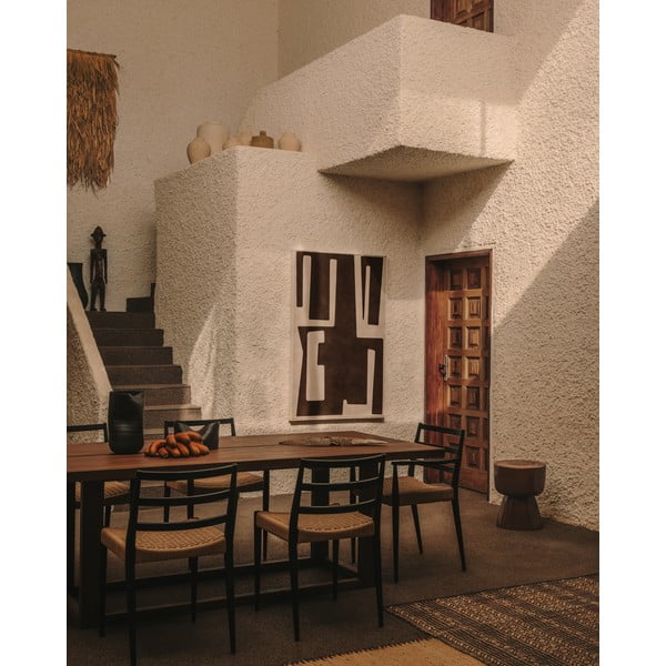 Melni/dabīga toņa ozola masīvkoka pusdienu krēsli (2 gab.) Analy – Kave Home-image-2