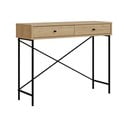 Dabīga toņa konsoles galds ar ozolkoka imitācijas galda virsmu 35x110 cm Titan – Marckeric
