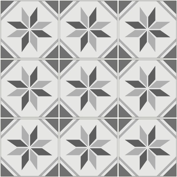 9 sienu uzlīmju komplekts Ambiance Cement Tiles Foot, 10 x 10 cm