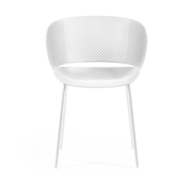 Balts metāla/plastmasas dārza krēsls Yeray – Kave Home-image-1
