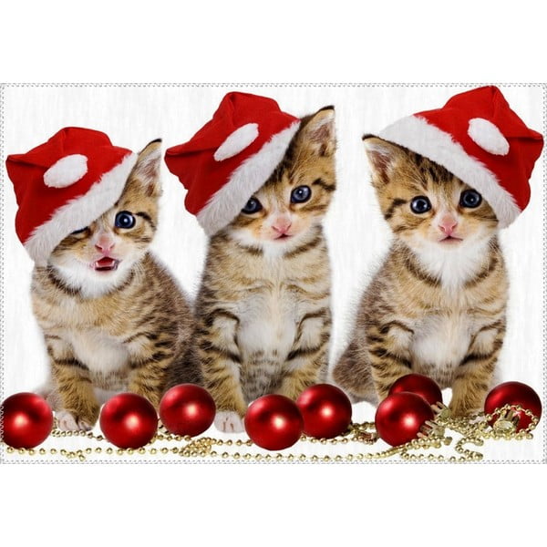 Paklājs Vitaus Ziemassvētku periods Trīs kaķi, 50 x 80 cm