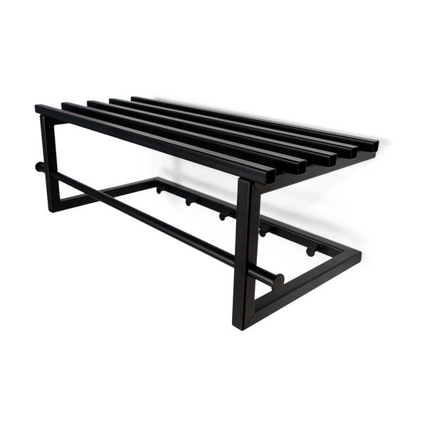 Melns metāla sienas pakaramais ar plauktu 76 cm Marco – Spinder Design-image-4