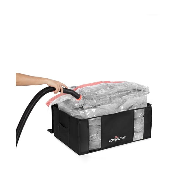 Vakuuma tekstila drēbju uzglabāšanas kaste ar stingrām malām (2 gab.) 65x45x27 cm Black Edition – Compactor-image-4