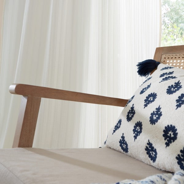 Balts kokvilnas dienas aizkars 140x122 cm Zofia Broderie Anglaise – Pineapple Elephant-image-3