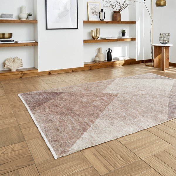 Gaiši brūns mazgājams paklājs no kokvilnas maisījuma 122x170 cm Whisper – Think Rugs-image-2