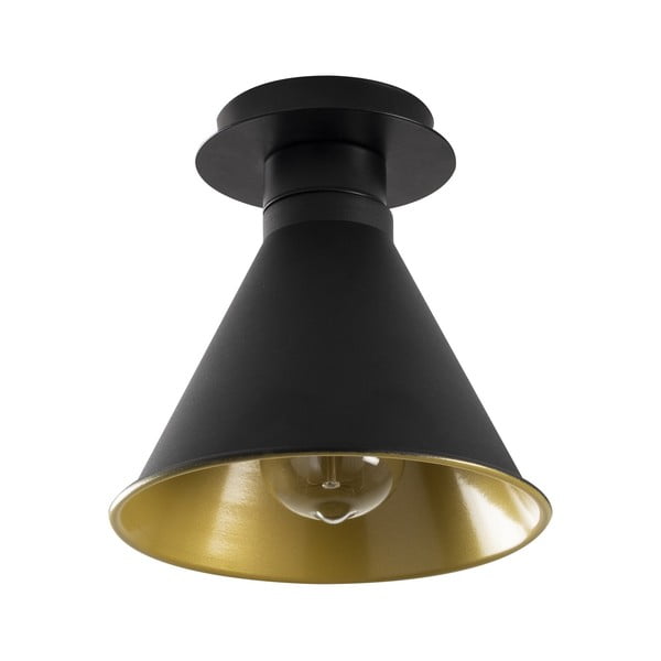 Melna/zelta krāsas griestu lampa ar metāla abažūru ø 20 cm Tramino – Opviq lights-image-2