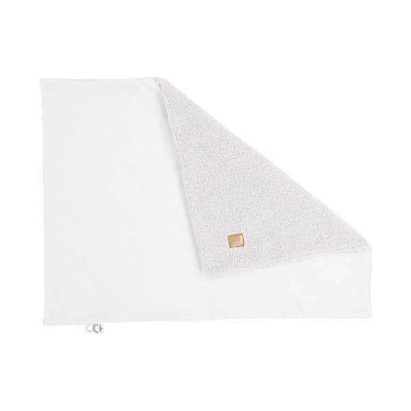 Balta bērnu sega no Sherpa flīsa 100x77 cm – Meowbaby-image-1
