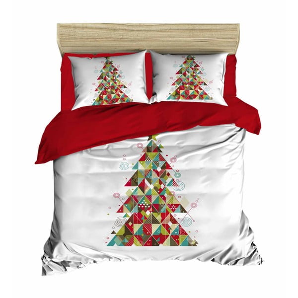 Gultas veļas un gultasveļas komplekts divguļamai gultai Ziemassvētku eglīte maza, 200 x 220 cm