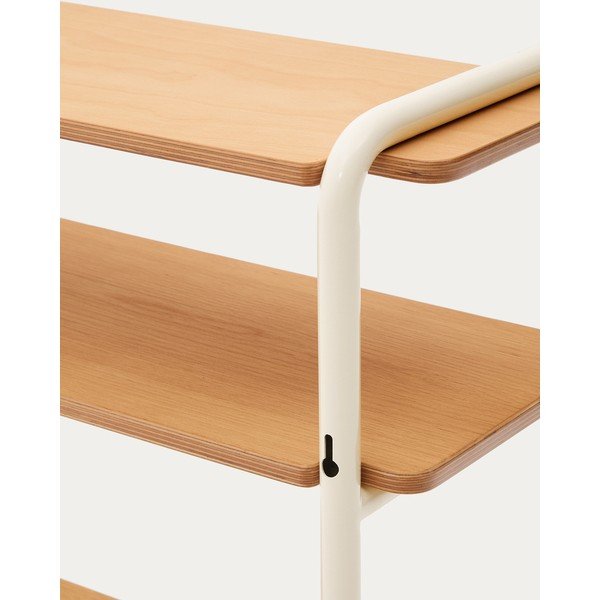 Bēšs/dabīga toņa piekarināms bērnu grāmatu plaukts ar oškoka imitāciju 60x70x28 cm Tinn – Kave Home-image-1