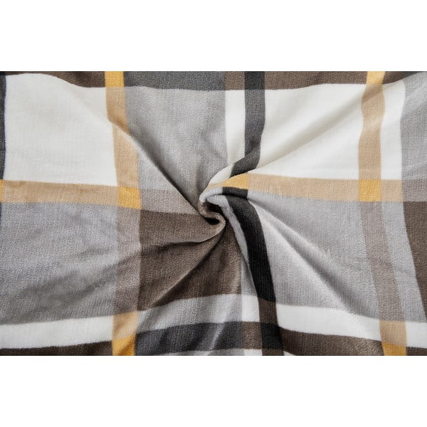 Pelēka/brūna vienguļamā mikroplīša gultas veļa 140x200 cm – My House-image-1