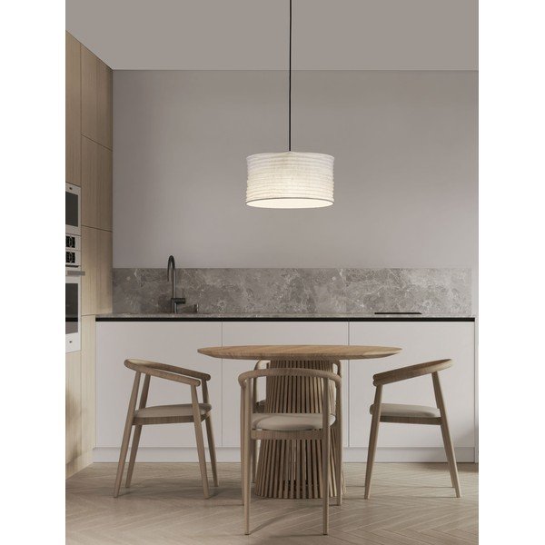 Balta lina piekaramā lampa ø 38 cm Linnet – Nova Luce-image-1