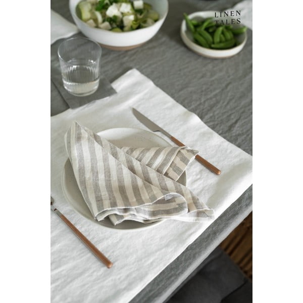 Lina trauku dvielis 45x65 cm Natural White Stripes – Linen Tales-image-1