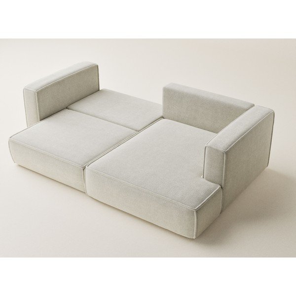 Krēmkrāsas salokāms stūra dīvāns no šenila auduma ar uzglabāšanas vietu (ar labo stūri/ar zvilni) Velto – Maison de Rêve-image-3