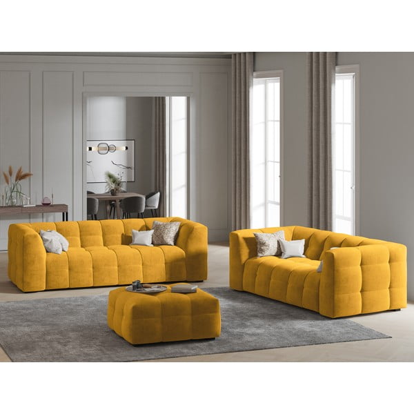 Dzeltens samta kāju soliņš Windsor & Co Sofas Vesta-image-1