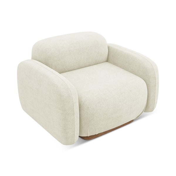 Krēmkrāsas modulārā dīvāna daļa no buklē auduma Ailani – Makamii-image-2