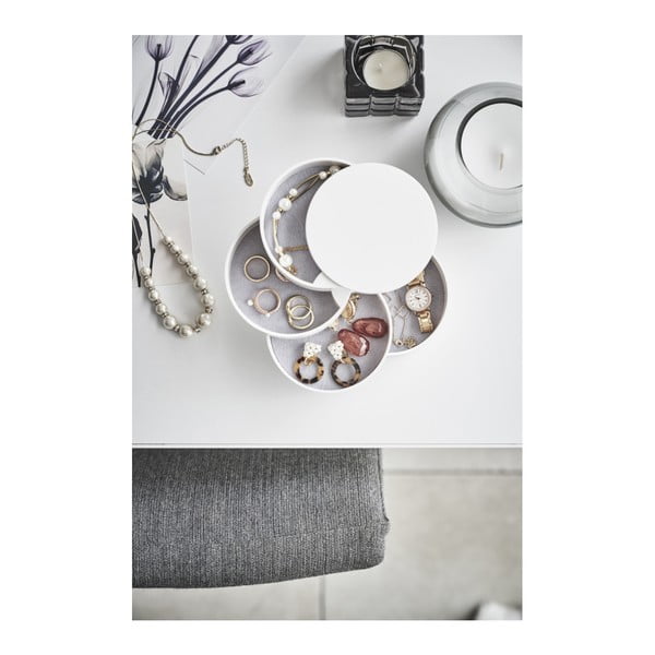 Balta divstāvu juvelierizstrādājumu kaste YAMAZAKI Tower, ⌀ 10 cm-image-3