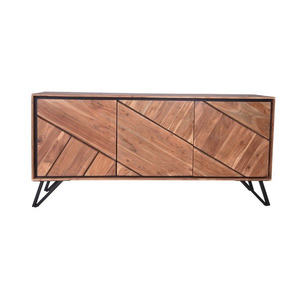 Dabīga toņa akācijas masīvkoka kumode 150x76x40 cm Ambala – Interia Home & Living