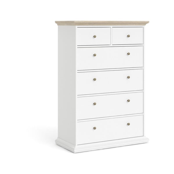 Balta kumode ar ozolkoka imitāciju Tvilum Paris, 96 x 140 cm-image-3