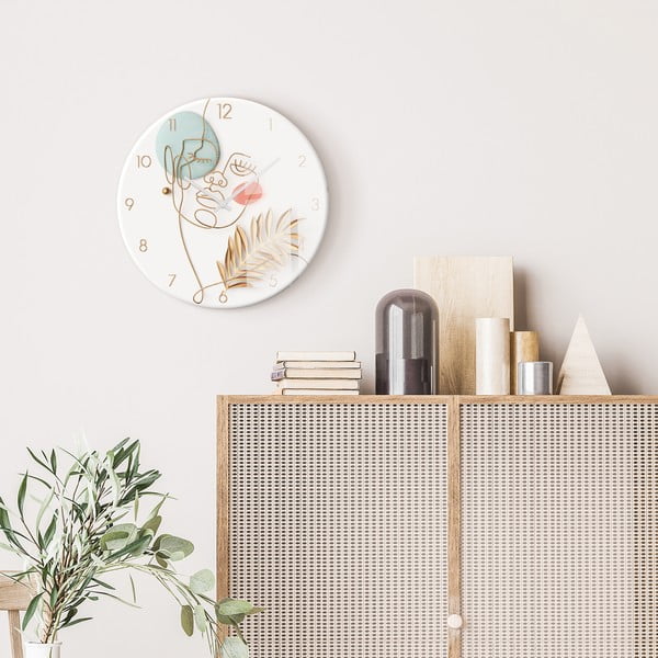 Stikla sienas pulkstenis ø 30 cm Feminine line - Styler-image-1