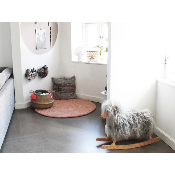 Rozā bumbiņu vilnas paklājs Wooldot Ball Rugs, ⌀ 90 cm-image-2