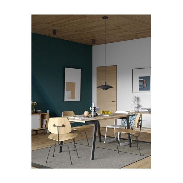 Ēdamgalds ar ozolkoka virsmu un melnām kājām TemaHome Drift, 180 x 90 cm-image-2