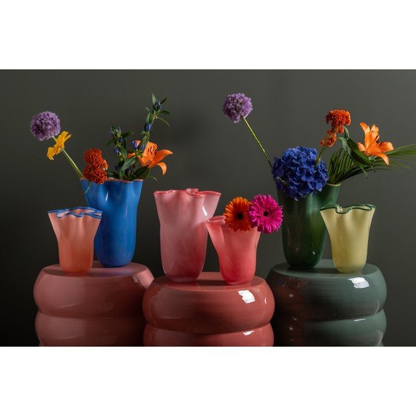 Zaļa stikla rokām darināta vāze (augstums 31,5 cm) Ruffles – PT LIVING-image-1