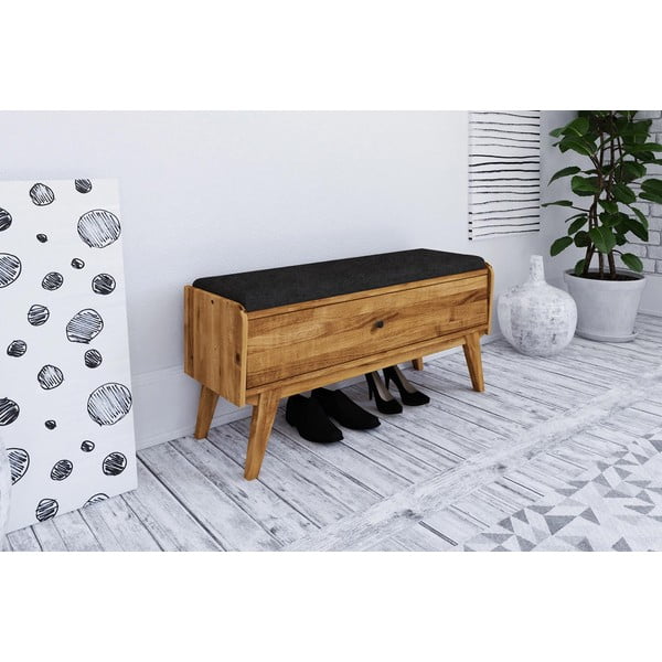 Ozolkoka sols ar glabāšanas vietu un pelēku sēdekli Retro – The Beds-image-1