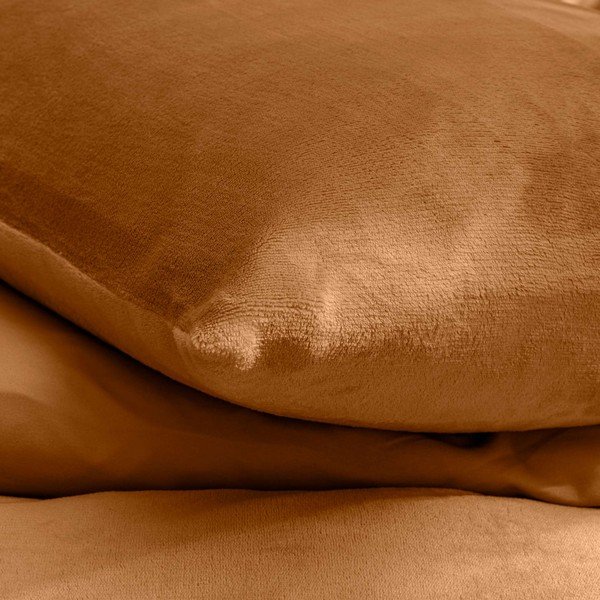 Gaiši brūna divguļamā/īpaši gara trīsdaļīga gultas veļa no mikroflaneļa 240x220 cm Flanou – douceur d'intérieur-image-2
