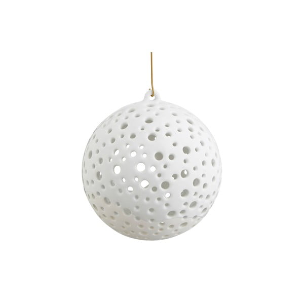 Balts porcelāna Ziemassvētku svečturis Kähler Design Nobili, ⌀ 12 cm