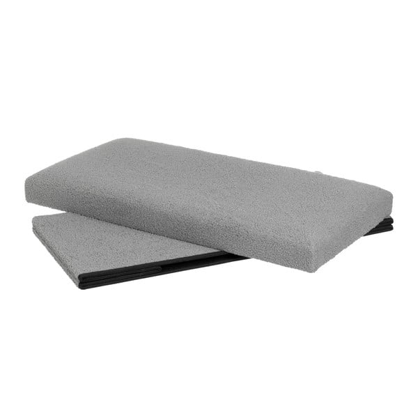 Pelēks pufs no buklē auduma Folding – Casa Selección-image-2