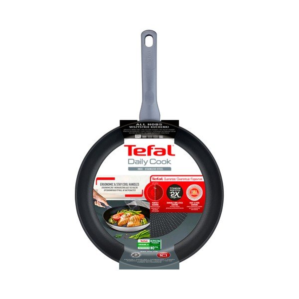 Nerūsējošā tērauda panna ar nelīpošu pārklājumu ø 28 cm Daily Cook G7300655 – Tefal-image-3