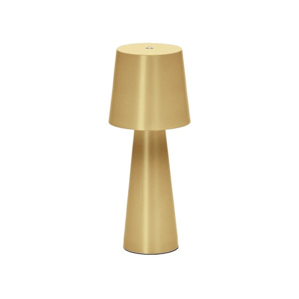 Zelta krāsas LED galda lampa ar regulējamu spilgtumu un metāla abažūru (augstums 25 cm) Arenys – Kave Home