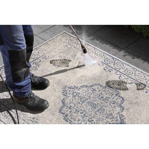 Zils un krēmkrāsas āra paklājs NORTHRUGS Cebu, 80 x 150 cm-image-3