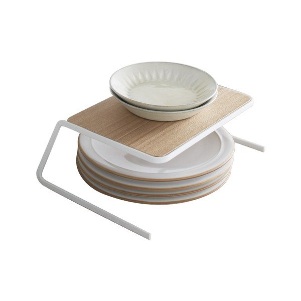 Balts/dabīga toņa koka papildu virtuves plaukts 19,5x19,5 cm Tosca – YAMAZAKI-image-3